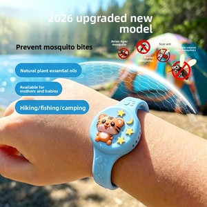 Bracelet anti-moustiques pour enfants, huiles essentielles végétales naturelles, bracelet de protection en silicone - Mignon et efficace pour les garçons et les bébés - Product Image 2