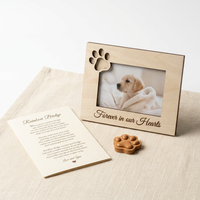 Cadre photo vertical personnalisé écologique pour animaux de compagnie, en contreplaqué 3D découpé, impression, à suspendre, souvenir éternel pour nous