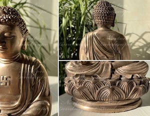 Tượng Phật thiền bằng đồng thau mạ vàng trang trí nhà cửa bán buôn - Product Image 2