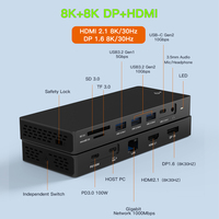 Adaptador USB HUB Tipo C a DisplayPort, HDMI, RJ45, PD 100W, 8K 30Hz, para Macbook, iPad Pro, Air, M2, M1, Accesorios para Laptop
