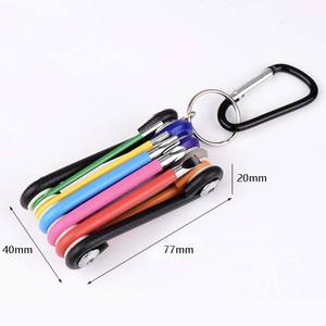 Jeu de 9 tournevis hexagonaux pour vélo, <span class=keywords><strong>clé</strong></span> hexagonale universelle Torx Star Keys Tool Portable MTB Multi Hand Repair Tools Kit - Product Image 6