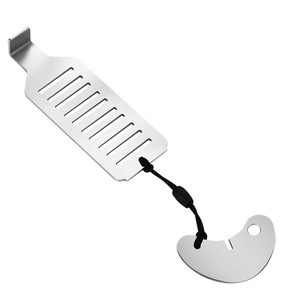 Butée de porte en acier inoxydable avec corde et crochet, fixation au sol, design minimaliste, durable, pour la sécurité et les voyages - Product Image 1