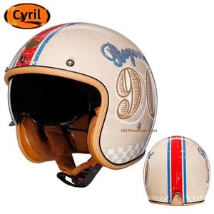Casco de Motocicleta Retro CYRIL de ABS, Tres Cuartos, para Hombre y Mujer, Universal para las Cuatro Estaciones, Tallas S/M/L/XL/2XL, Estilo Americano, Verano - Product Image 1