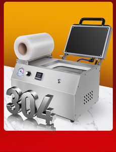 Máquina de Sellado de Bandejas de Plástico Preformadas Automáticas para Carnes Marinadas y Pechugas de Pollo Rellenas, para Envasado al Vacío con Bomba de Vacío - Product Image 2