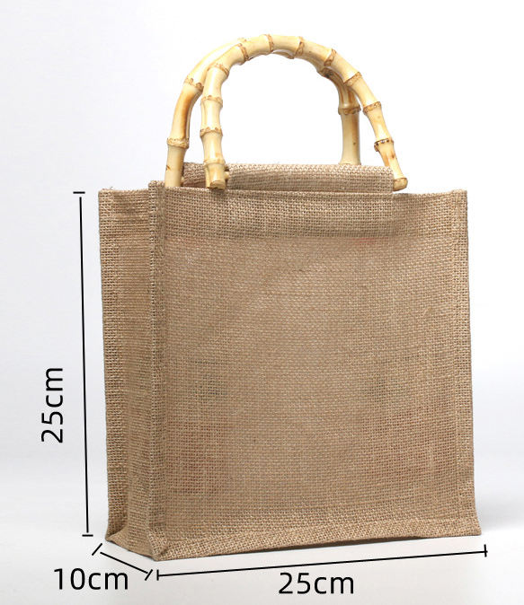bamboo handle jute bag