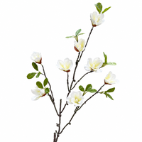 Fleurs artificielles de magnolia à 8 têtes, toucher réel, polymère, 92 cm, pour décoration de mariage, de remise de diplôme et de Noël