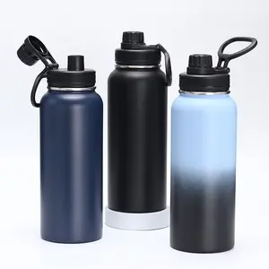 Großhandel Custom Double Wall Isolierte Edelstahl Sport Vakuum Pulver beschichtete Wasser flasche