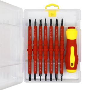 Set di 8 Cacciaviti, Cacciaviti per Elettricisti, a Doppia Punta, in Acciaio al Cromo-Vanadio, Isolati, per Uso Domestico - Product Image 1