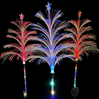 Lampe solaire à fibre optique en forme de méduse à changement de couleur pour l'extérieur, pelouse, cour, éclairage paysager de Noël