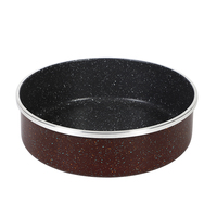 KALA Moule à gâteau circulaire en aluminium pressé 4 pièces Fond en spirale Revêtement en marbre antiadhésif Moule à gâteau Moules à rôtir