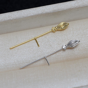 ไม้เท้าพ่อมดเงินแท้ S925 ทำมือ อเนกประสงค์ สำหรับงาน DIY ลูกปัดเอเลี่ยน ด้ามจับแบบกลวง พร้อมดีไซน์บาร็อคขนาดใหญ่ อะไหล่ทำเครื่องประดับ-4043 - Product Image 2