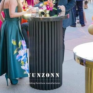 Phong cách mới bán buôn centerpieces vàng thép không gỉ Wedding <span class=keywords><strong>Bar</strong></span> bảng Round <span class=keywords><strong>Bar</strong></span> Counter bảng - Product Image 4