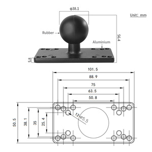 Soporte VINmounts Helix 7 para Sonda de Pesca, Base de Bola Recta de 1.5 pulgadas, Brazo de Doble Encaje de 8.7cm, Ajustable 360°, con Bloqueo Antirrobo, Soporte Marino - Product Image 2