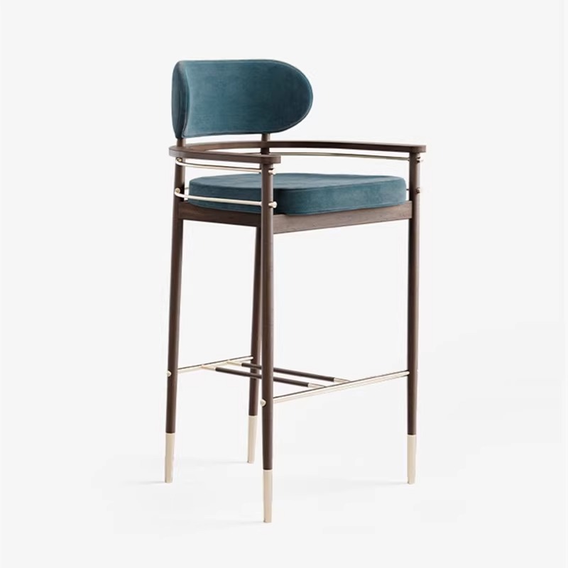 Nordic Style Solid Wood Bar Chair