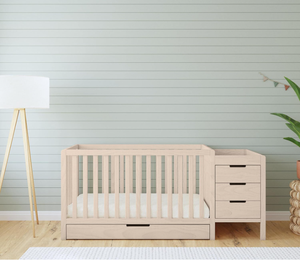 Thích hợp cho trẻ em các mặt hàng trang trí nội thất tùy chỉnh Tã em bé Giường cũi bốn trong một giường gỗ rắn - Product Image 6