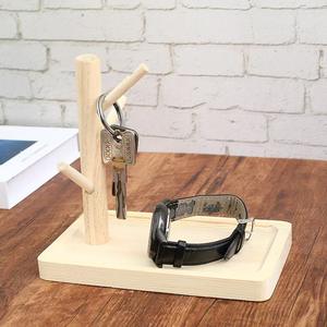 Organisateur de bureau et de tiroir en bois massif avec plateaux de branche de montre à clé pour le stockage d'ornements de porche - Product Image 1