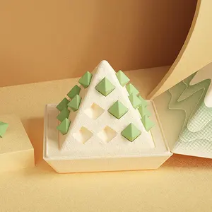 快乐的母亲/父亲节独特的金字塔形状节日包装盒硬质纸板材料茶礼品