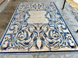 Tapis moderne en laine fait main à poils longs et très épais pour salon, salle à manger, couloir et usage hôtelier - Product Image 3