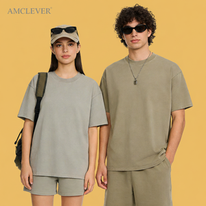 T-shirt en coton lourd de qualité supérieure 280g, lavé, vintage, délavé à l'acide, surdimensionné, logo personnalisé, streetwear, basiques de la marque - Product Image 2