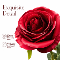 Rose artificielle équatorienne en gros, tige longue de 70 cm, tête de fleur de 10 cm, toucher réel, pour décoration de mariage, maison, hôtel