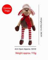 Pawstar – Nouveauté en stock : Ensemble de jouets pour chien en peluche personnalisable en coton PP – Père Noël, renne, jouet à mâcher couineur (BiBi) pour cadeau de Noël