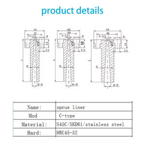 Type industriel C d'utilisation bagues de coulée D10 à D20 Ingate manchons accessoires de moule - Product Image 5