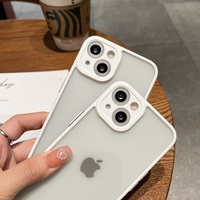 Coque de téléphone en TPU bicolore mate pour Apple iPhone 13 11 12 Pro XR XS, coques transparentes de luxe, protection de l'appareil photo