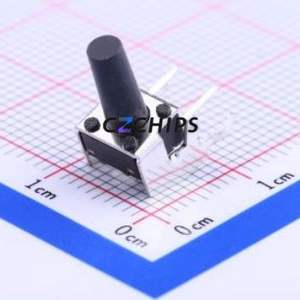 K2-1102AQ-Q4CW-01 Tactile Switch Through hole Component THT Switch Single Pole Single Throw Round Button 2.5N Right Angle Insert - Product Image 1