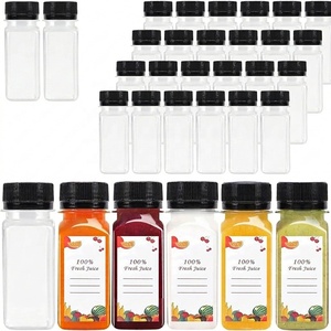 Botella de Plástico Cuadrada de 60 ml (2 oz) Libre de BPA, Apta para Alimentos, con Tapas Negras a Prueba de Manipulación para Bebidas Líquidas, Shots de Jengibre - Product Image 5