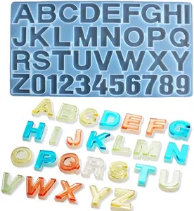 DIY Alfabeto Letra Número Silicone Moldes