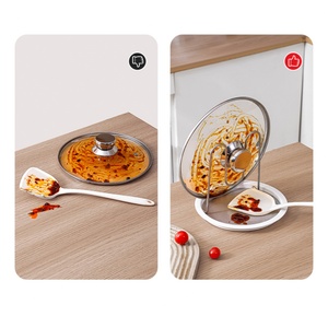 New Design Multi-function Disk Lid Bracket <b>Rack</b> Spoon Storage <b>Rack</b> Chopsticks Spatula Pad Holder <b>Kitchen</b> Storage Pot Cover <b>Rack</b> - Product Image 2
