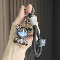 Porte-clés Ours en Résine Effet Ciel Étoilé Chromé Brillant, Offre Spéciale, avec Boîte Cadeau en Velours Délicat pour Anniversaire de Couple Romantique