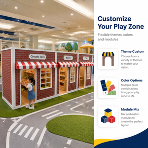 Équipement de jeu intérieur commercial : Centre de jeu de rôle Boulangerie et Ville en briques rouges pour centre de divertissement familial - Product Image 5