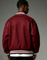 Veste universitaire personnalisée avec logo OEM, veste de baseball vintage, veste bomber de style streetwear à col rayé, veste universitaire