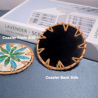 Sous-verre en rotin couleur coquillage, tapis de protection pour théière et tasses, isolation thermique anti-brûlure, motif unique, tapis de table pour collations et café