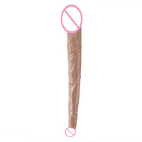 Dildo réaliste à double tête en silicone flexible pour femmes, étanche, facile à nettoyer, jouet sexuel pour adultes, couples