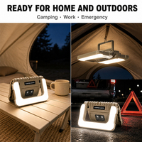 Lanterne de camping rechargeable 1000LM pliable bicolore à intensité variable avec batterie externe Type-C, étanche, avec crochet et trépied, lampe de travail, usine OEM