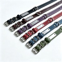 Collier pour chien en cuir gravé sur mesure, robuste, avec quincaillerie en acier inoxydable 304, accessoires pour animaux de compagnie en gros, fabrication sous marque privée