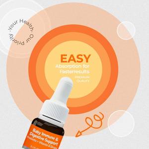 OEM/ODM personnalisé en usine soutien immunitaire et digestif pour bébé probiotique + vitamine D gouttes aide à soutenir la santé immunitaire chez les bébés - Product Image 5