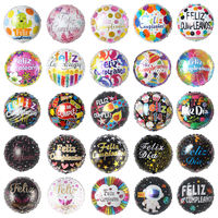 Ballons en feuille d'hélium ronds de 18 pouces personnalisés en usine, Joyeux Anniversaire, Globos Feliz Cumpleanos pour la décoration de fête