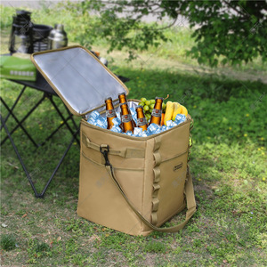 Insulated Camping Cooler Bag 40L Waterproof Rectangle Khaki Outdoor Picnic Travel Ice Pack Storage - Product Image 1