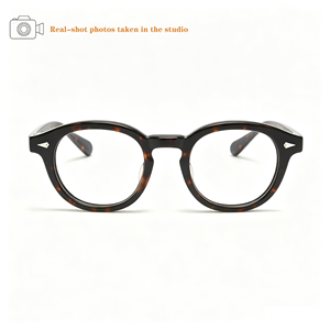 <span class=keywords><strong>Gafas</strong></span> Estilo <span class=keywords><strong>Johnny</strong></span> <span class=keywords><strong>Depp</strong></span> para Hombre <span class=keywords><strong>con</strong></span> Filtro de Luz Azul Montura de Acetato Lentes Transparentes de Marca de Diseñador para Ordenador Redondas Masculinas - Product Image 2
