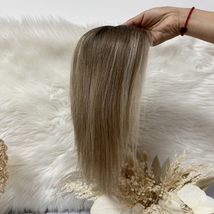 Prêt à expédier : Perruques et toupets en cheveux européens de haute qualité, base en dentelle, mono-topper, pour femmes, technique PU, vente en gros - Product Image 6