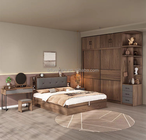 Hot Selling Wooden Home Hotel Bedroom Set King <b>Queen</b> <b>Size</b> <b>Bed</b> Modern MDF <b>Bed</b> - Product Image 6