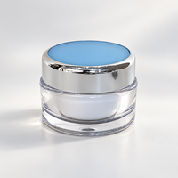 Crème cosmétique d'essai en flacon rond bleu avancé de 20g, crème pour le visage, crème pour les yeux, flacons séparés, pot à crème, emballage cosmétique