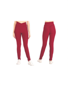 Leggings de Cintura Alta para Mujer, Color Sólido, Tejido Elástico, Spandex, Poliéster, Todas las Temporadas, Estilo Básico, Teñido Liso, Tallas S M L - Product Image 1