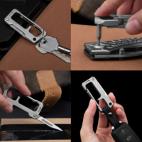 TGZUO Llavero EDC de Lujo Ultraligero, Llavero de Titanio de Alta Calidad, Mini Navaja de Bolsillo EDC Portátil