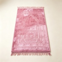 Tapis de prière islamique de qualité supérieure, fait main, lavable, couleur unie, 80*120cm, en tissu Raschel, vente en gros d'usine, pour le Ramadan