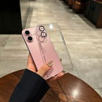 Coque rigide transparente ultra-fine en PC pour iPhone 16 15 Pro Max 14, protection intégrale simple anti-chute pour téléphone portable Apple
