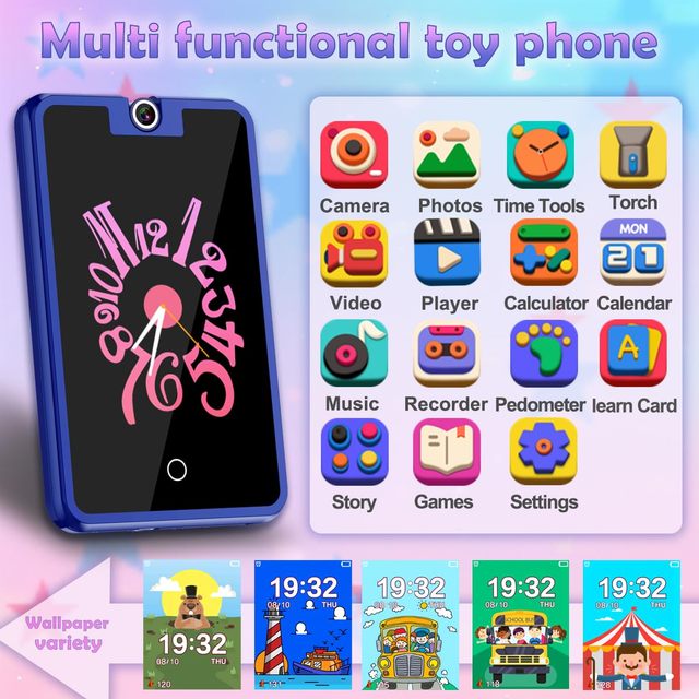 New Kids Smart Phone Children Toy Mini Smart Phone Toys 28 Games Photo Camera Music Video Player Boys Girls Birthday Gifts